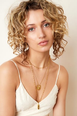 Collier Pendentif Étoiles du Soleil Couleur or Acier inoxydable h5 Image2